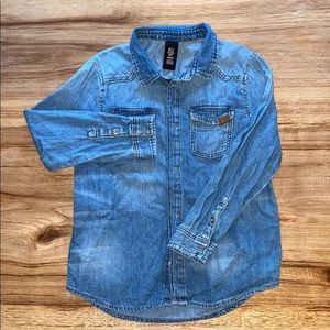 Boys H&M long sleeve denim dress shirt size 5-6